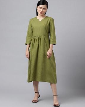 women a-line dress with insert pocket