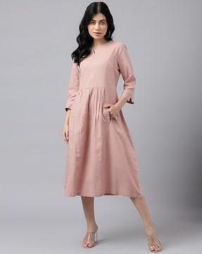 women a-line dress with insert pockets