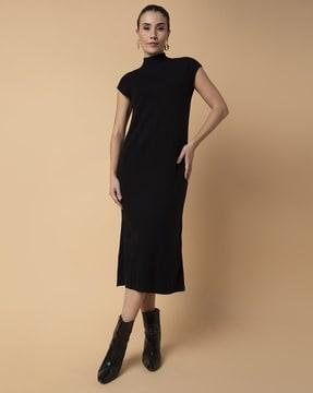 women a-line dress with short sleeves