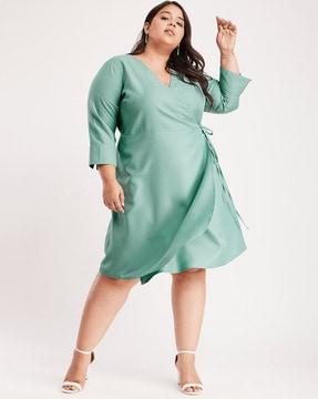 women a-line dress with side tie-up