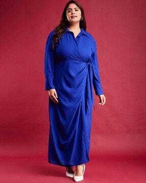 women a-line dress with side tie-up