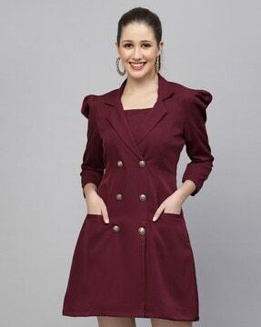 women a-line dress with welt pockets