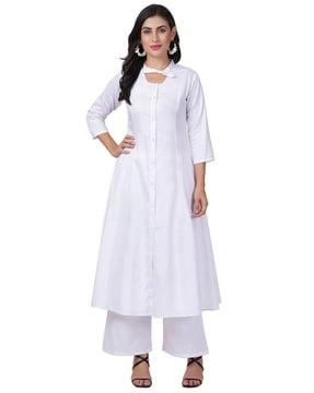 women a-line kurta palazzo set