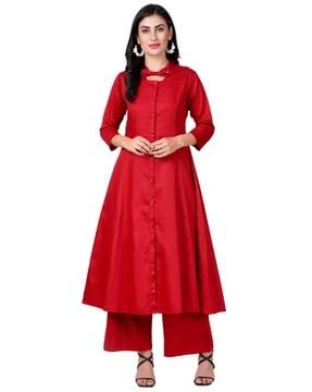 women a-line kurta palazzo set