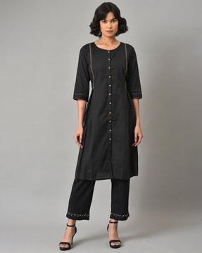 women a-line kurta suit set