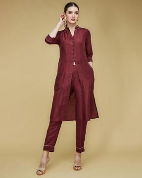 women a-line kurta with pants