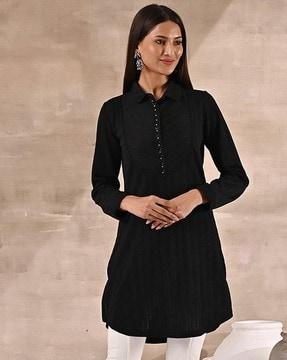 women a-line kurti with full sleeves