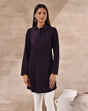 women a-line kurti with full sleeves