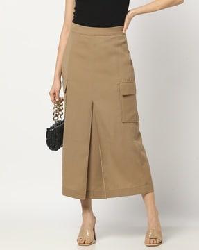 women a-line skirt with cargo pockets