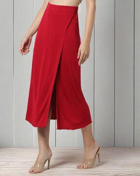 women a-line skirt with front slit