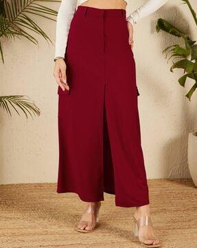 women a-line skirt with front-slit