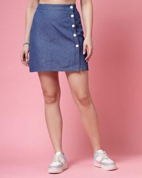 women a-line skirt with semi-elasticated wasit