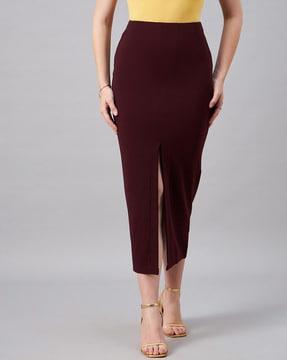 women a-line slit skirts