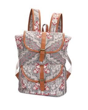 women abstract print backpack