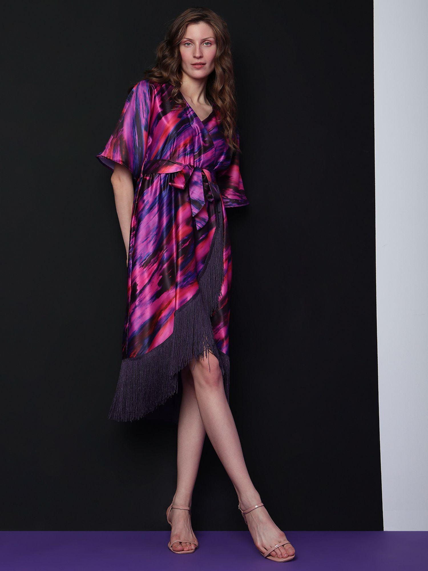 women abstract print multicolor dress