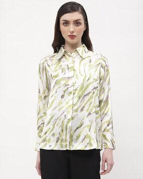 women abstract print relaxed fit shirt