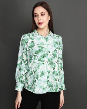 women abstract print relaxed fit top