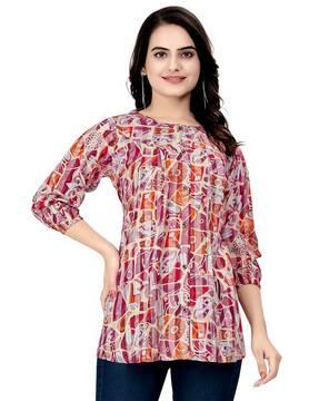 women abstract print tunic