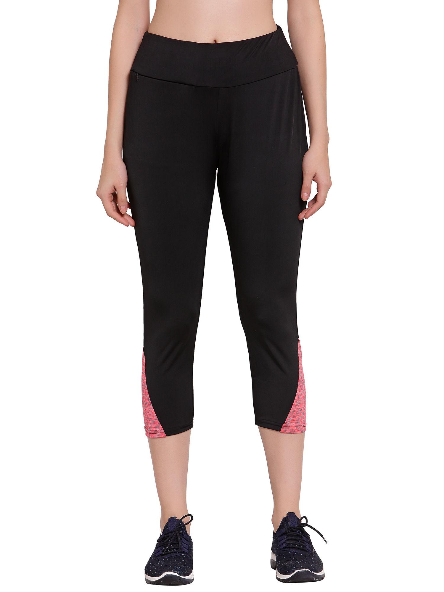 women activewear black track pants with pocket