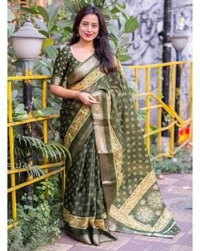 women ajrakh print cotton saree