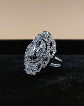 women american diamond studded cocktail ring