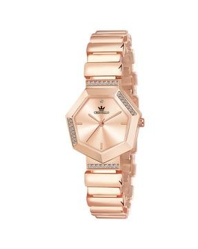 women analogue watch with metal strap-cr-jwl151-rg