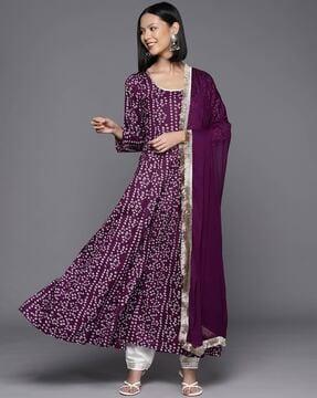 women anarkali kurta with dupatta