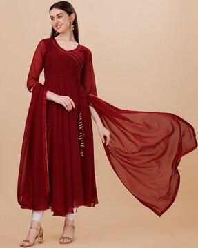 women anarkali kurta with dupatta