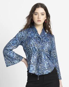 women animal print regular fit shirt