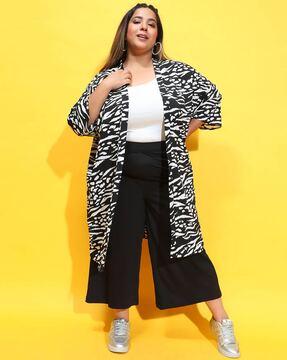 women animal print regular fit shrug