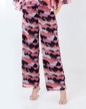 women animal print relaxed fit pants