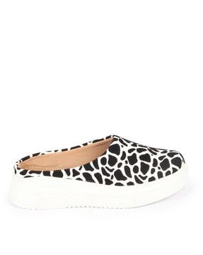 women animal print slip-ons shoes with mules