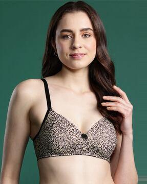 women animal print t-shirt bra