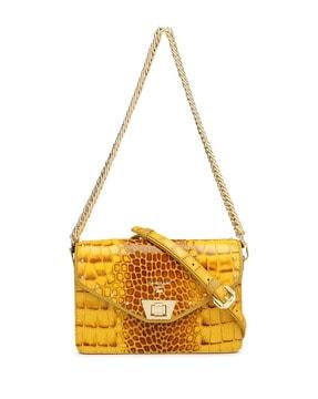 women animal print tote bag with chain strap