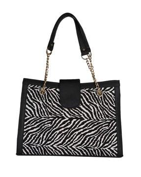women animal print tote bag with double handles