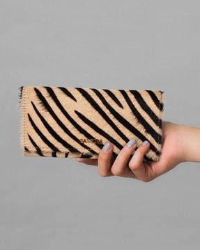 women animal print tri-fold wallet