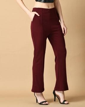 women ankle-length flared trousers