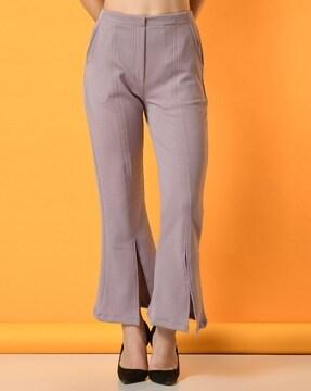 women ankle-length flared trousers