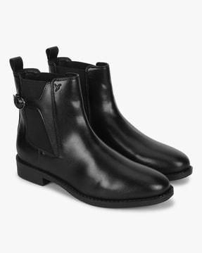 women ankle-length heeled chelsea boots
