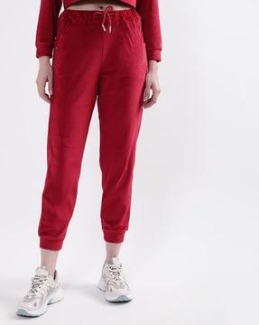 women ankle-length joggers with drawstring waist