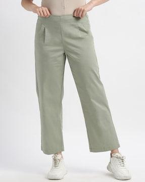 women ankle length relaxed fit trousers