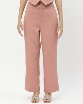 women ankle-length relaxed fit trousers