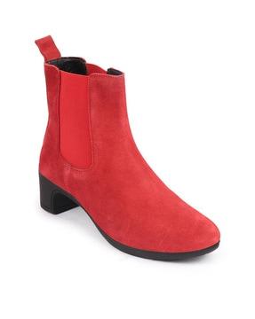 women ankle-length round-toe boots