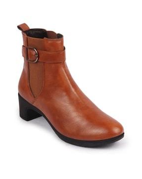 women ankle-length slip-on boots