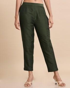 women ankle-length straight fit pants