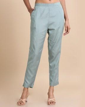 women ankle-length straight fit pants