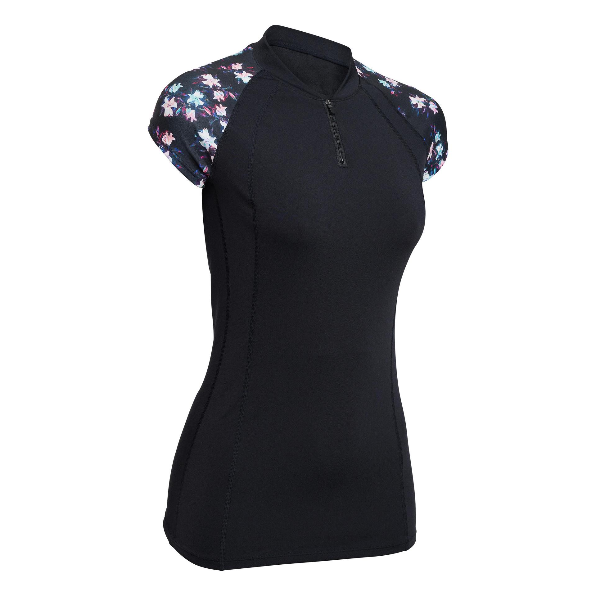 women aquafit aquabiking short sleeved top anna black