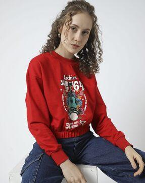 women archie printed relaxed fit sweatshirt