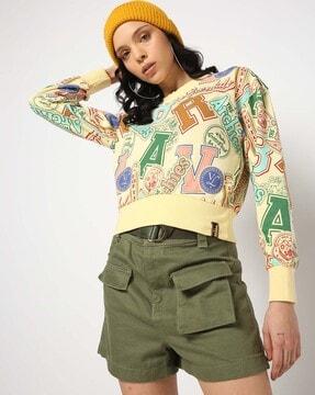 women archies print relaxed fit sweatshirt