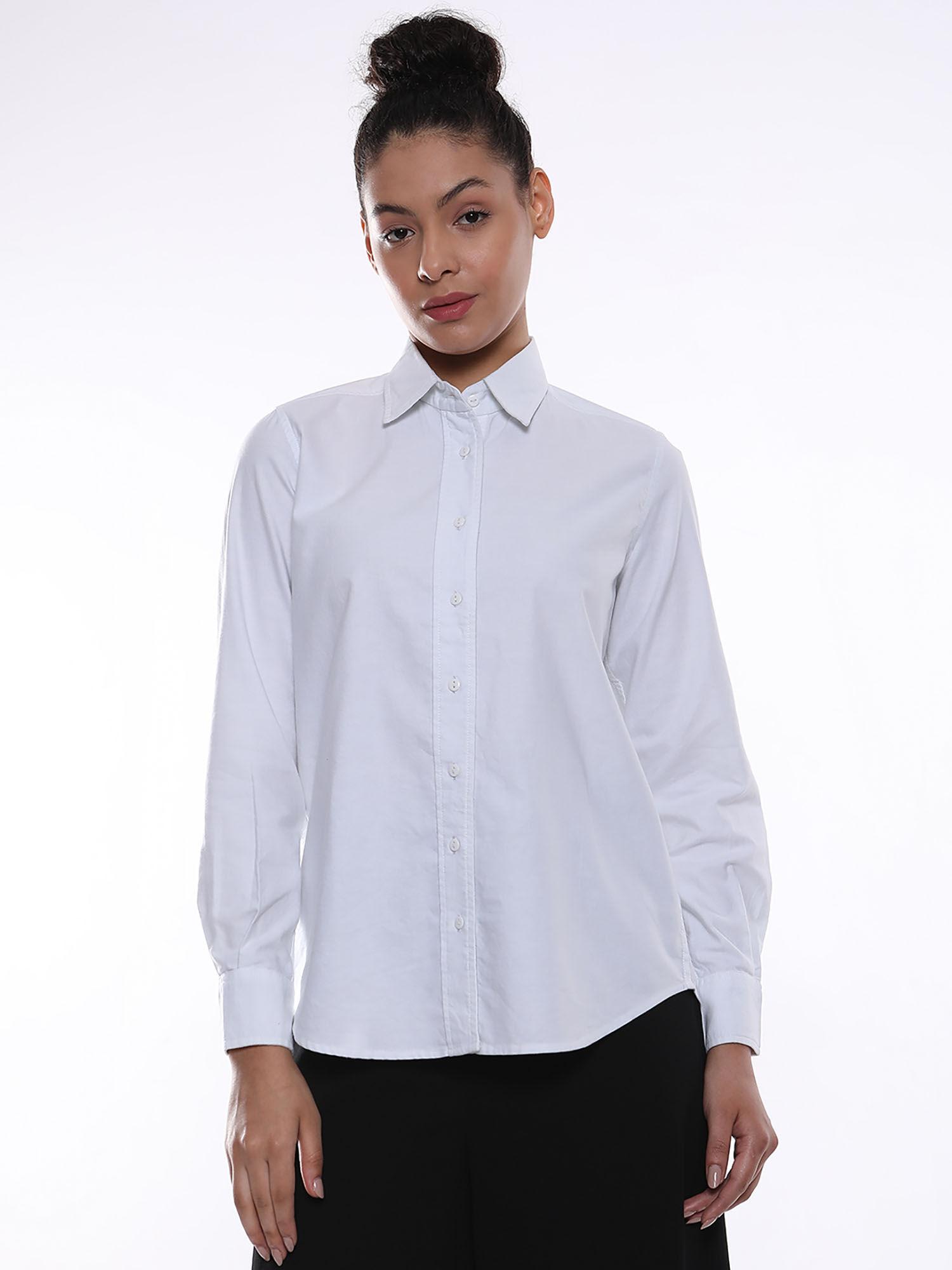 women aria white oxford cotton formal shirt